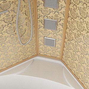 Душевая кабина Niagara Luxe 7744G 120х120 профиль золото/стекло прозрачное купить в интернет-магазине Sanbest