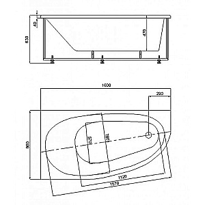 Ванна Azario KAPRIS 160х90 белая купить в интернет-магазине Sanbest