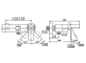 Смеситель для ванны с душевым гарнитуром Bronze de Luxe Grani TB980 хром купить в интернет-магазине сантехники Sanbest