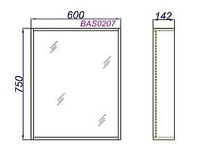 Зеркало Aqwella Basic 60х75 BAS0207DZ дуб золотой в ванную от интернет-магазине сантехники Sanbest