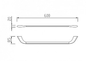 Полотенцедержатель Abber NORD AA1552 60 хром купить в интернет-магазине сантехники Sanbest