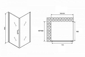 Душевой уголок ABBER Sonnenstrand AG04080M-S85M 80x85 стекло матовое/профиль хром купить в интернет-магазине Sanbest