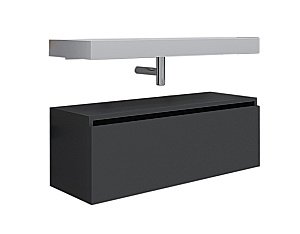 Нижняя тумба Armadi Art VALLESSI UNO-S 80 антрацит глянец для ванной в интернет-магазине сантехники Sanbest