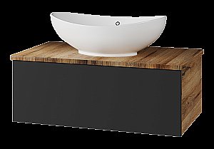 Тумба с раковиной Misty Ива - 80 П-Ива-01080-481Я графит/дуб вотан для ванной в интернет-магазине Sanbest