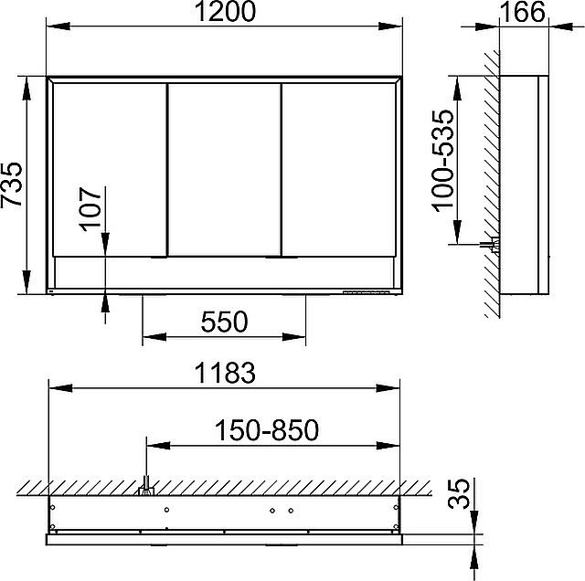 Зеркальный шкаф KEUCO Royal Lumos 14305171301 120 серебро купить в интернет-магазине сантехники Sanbest