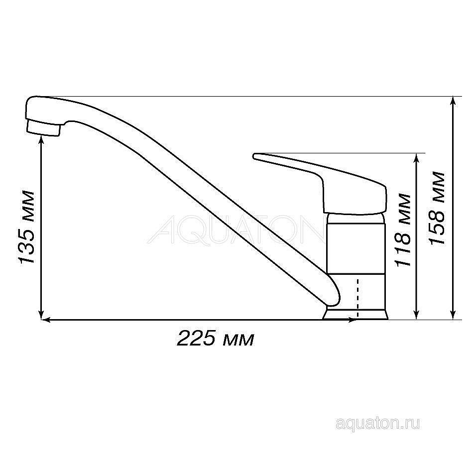 Смеситель для кухни Акватон Аркос 1AX001FCXX210 графит купить в интернет-магазине сантехники Sanbest