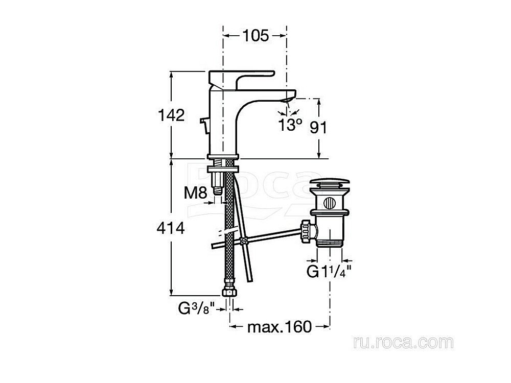 Смеситель для раковины Roca L20 5A3I09C00 купить в интернет-магазине сантехники Sanbest