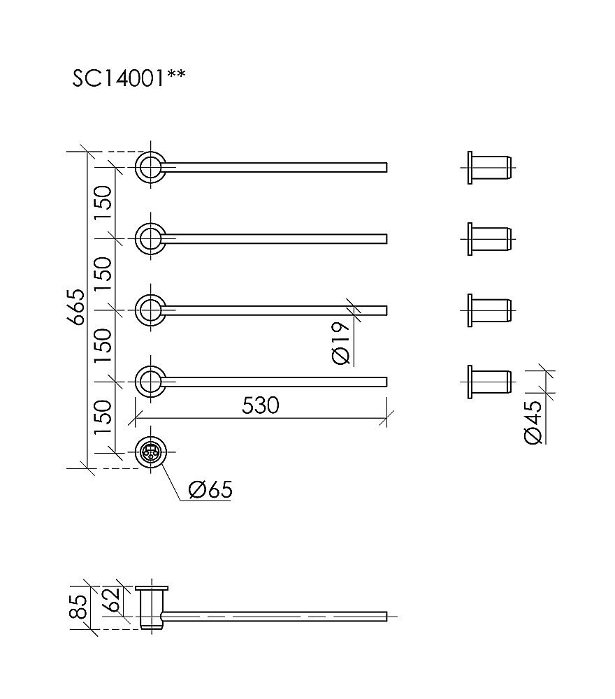 Полотенцесушитель электрический Sancos Linea SC14001BG брашированное золото купить в интернет-магазине сантехники Sanbest