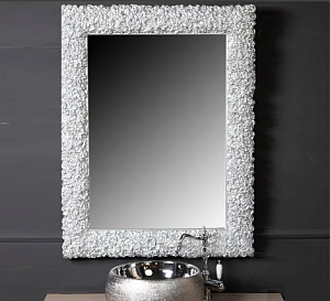 Зеркало Boheme Розочки 100 Серебро в ванную от интернет-магазине сантехники Sanbest