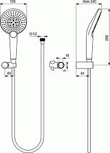 Душевой гарнитур Ideal Standard Ideal Evo B1765AA купить в интернет-магазине сантехники Sanbest