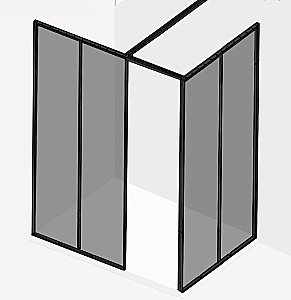 Душевое ограждение Jacob Delafon Nouvelle Vague 80 боковая стенка 80 тонированое/черный купить в интернет-магазине Sanbest