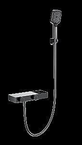 Смеситель для ванны с душем и термостатом WONZON & WOGHAND Shelf, Темный графит (WW-B2551-BGG) купить в интернет-магазине сантехники Sanbest