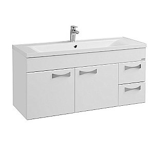 Тумба с раковиной Акватон Диор 120 белая глянцевая для ванной в интернет-магазине Sanbest