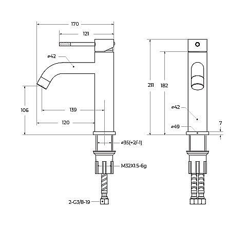 Смеситель для раковины Cezares RELAX-LS1-GM оружейная сталь купить в интернет-магазине сантехники Sanbest