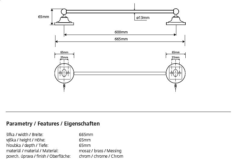 Полотенцедержатель Bemeta Retro 144304042 купить в интернет-магазине сантехники Sanbest