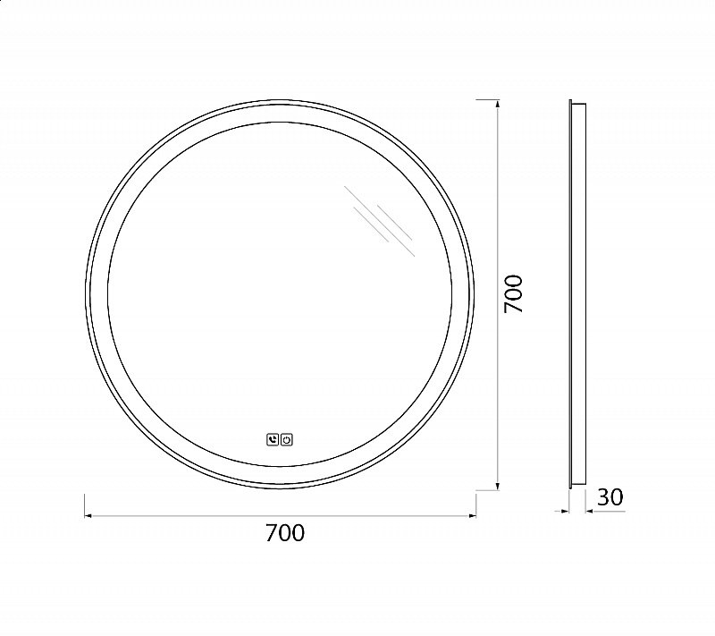 Зеркало BelBagno SPC-RNG-700 PHONE в ванную от интернет-магазине сантехники Sanbest