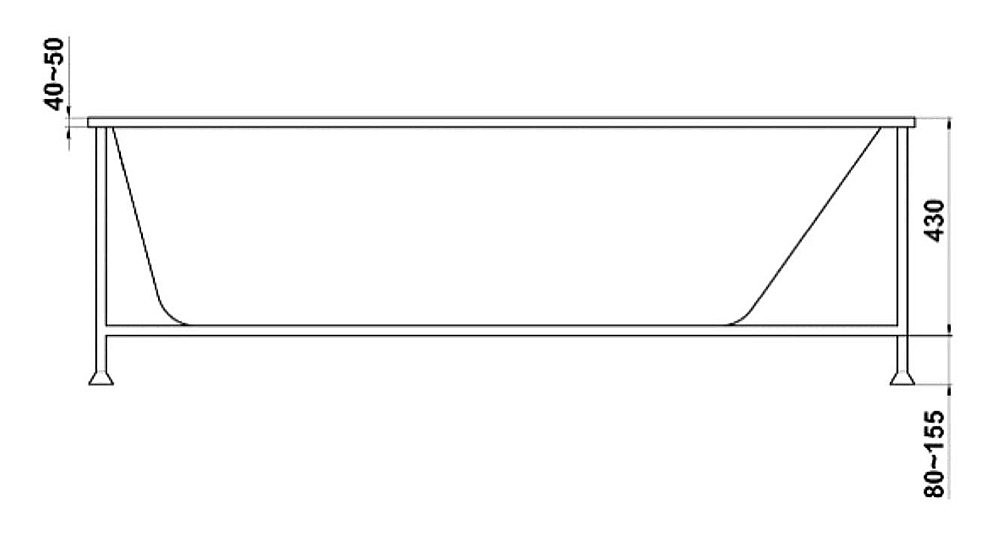 Ванна акриловая BAS Бали 150x70 без каркаса купить в интернет-магазине Sanbest
