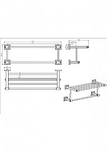 Полка CeramaLux Gamma 12310 хром купить в интернет-магазине сантехники Sanbest