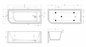 Ванна акриловая BelBagno BB712 170х73 купить в интернет-магазине Sanbest
