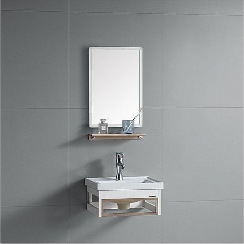 Тумба с раковиной RIVER LAURA  405 BG  бежевая для ванной в интернет-магазине Sanbest