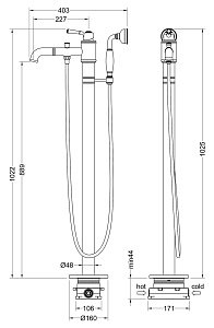 Смеситель для ванны Timo Arisa 5300/02Y-CR бронза купить в интернет-магазине сантехники Sanbest