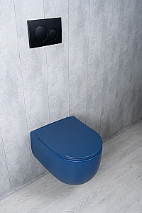 Унитаз подвесной GID Tr2133TF-BUM 62301Y безободковый, слив торнадо, с крышкой микролифт, синий матовый купить в интернет-магазине Sanbest
