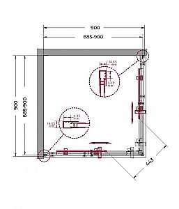 Душевой уголок BelBagno MARINO-A-2-90-C-CR стекло прозрачное/профиль хром купить в интернет-магазине Sanbest