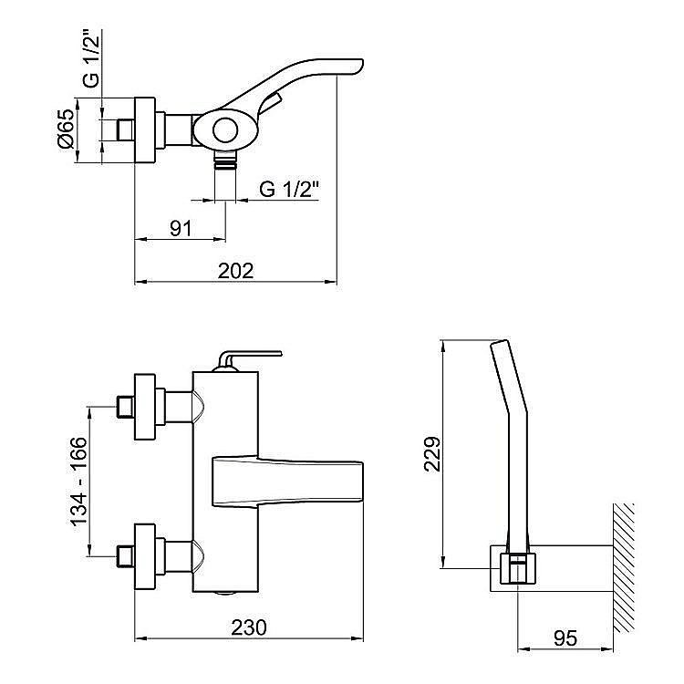 Смеситель для ванны с душем Webert Wolo WO850101564 купить в интернет-магазине сантехники Sanbest