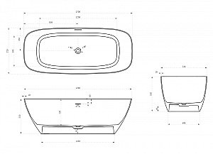 Ванна из искусственного камня ABBER Stein AS9612-1.7 170х72 белая матовая купить в интернет-магазине Sanbest