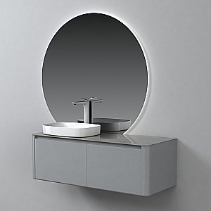 Тумба с раковиной Black&White Universe U915.1200 серая для ванной в интернет-магазине Sanbest