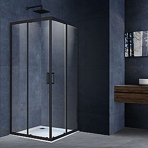 Душевой уголок Vincea Alpha VSS-3AL100CLB 100x100 стекло прозрачное/профиль черный купить в интернет-магазине Sanbest