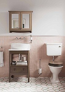 Унитаз с низким бачком Burlington Guild безободковый, белый/никель купить в интернет-магазине Sanbest