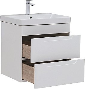 Тумба с раковиной Aquanet София 288905 60 белый глянец для ванной в интернет-магазине Sanbest