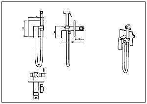 Гигиенический душ Boheme Qubic 477-MG матовое золото купить в интернет-магазине сантехники Sanbest