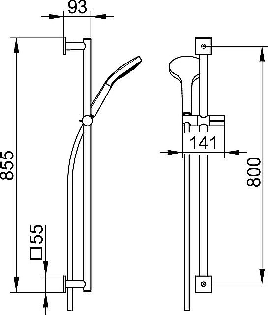 Душевой гарнитур KEUCO IXMO 59587010802 хром купить в интернет-магазине сантехники Sanbest
