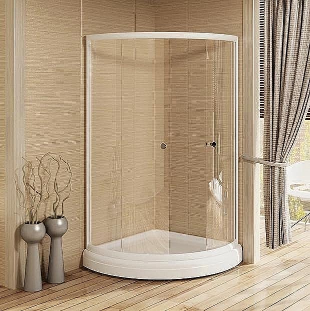 Душевой уголок Радомир Найт 100 стекло прозрачное/профиль белый купить в интернет-магазине Sanbest