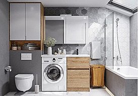 Тумба с раковиной Акватон Лондри 60 дуб сантана для ванной в интернет-магазине Sanbest