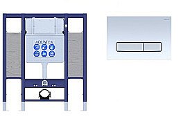 Инсталляция для унитаза Aquatek INS-0000015 с кнопкой KDI-0000030 белая/никель купить в интернет-магазине сантехники Sanbest