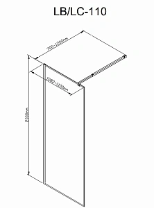 Душевое ограждение Deto LB 110 98903 прозрачная/профиль черный купить в интернет-магазине Sanbest