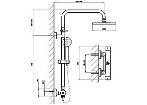 Душевая система Aquanet Steel AF210-7TS купить в интернет-магазине сантехники Sanbest