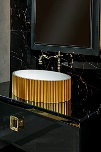 Консоль с раковиной и столешницей Armadi Art LUCIDO 80 глянцевый графит для ванной в интернет-магазине сантехники Sanbest