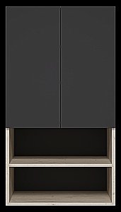 Шкаф подвесной Misty Поло 60 О-Пол08060-012 Антрацит / Дуб Галифакс белый для ванной в интернет-магазине сантехники Sanbest