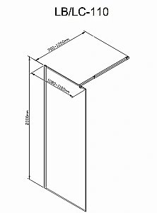 Душевое ограждение DTO LB 110 98903 прозрачная/профиль черный купить в интернет-магазине Sanbest