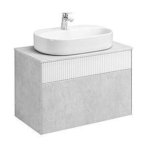 Тумба с раковиной Акватон Марбл 80/Одри Round 62 слейт/белая матовая для ванной в интернет-магазине Sanbest