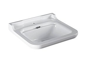 Раковина на пьедестале Kerasan Waldorf 60 417001bi+4140K1bi/cr*1 белая, заглушка хром купить в интернет-магазине Sanbest