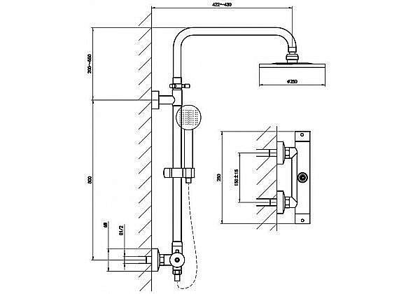 Душевая система Aquanet Steel AF210-7TS купить в интернет-магазине сантехники Sanbest