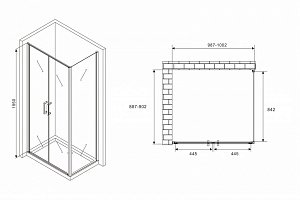 Душевой уголок Abber Sonnenstrand AG04100C-S90 100x90 купить в интернет-магазине Sanbest