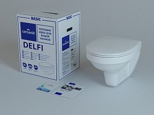 Унитаз Cersanit DELFI TPL с крышкой микролифт купить в интернет-магазине Sanbest