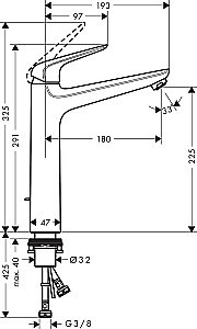 Смеситель для раковины Hansgrohe Novus 230 71123000 купить в интернет-магазине сантехники Sanbest