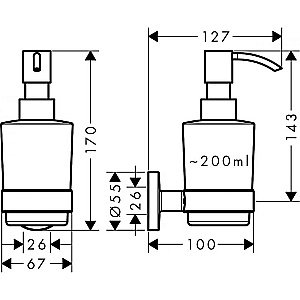 Диспенсер для жидкого мыла Hansgrohe Logis Universal 41714000 купить в интернет-магазине сантехники Sanbest